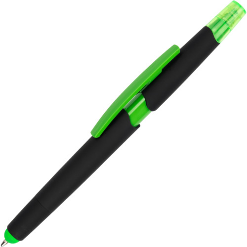 Długopis plastikowy z zakreślaczem touch pen EMMETT Jasnozielony 1096529 (10)