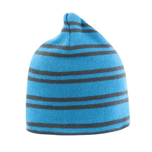 Czapka Dwustronna Dzianinowa Ciepla - Aqua & Grey & Grey