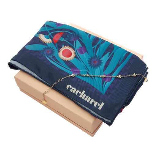 Zestaw upominkowy Cacharel apaszka i bransoletka - CFL437N + CJB449E Granatowy CPBL449E 