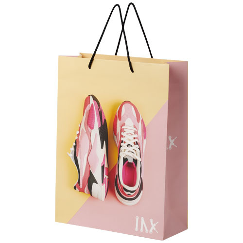 Ręcznie robiona torba z papieru integra z plastikowymi uchwytami – 31 x 12 x 41 cm Biały 1ZB01190 