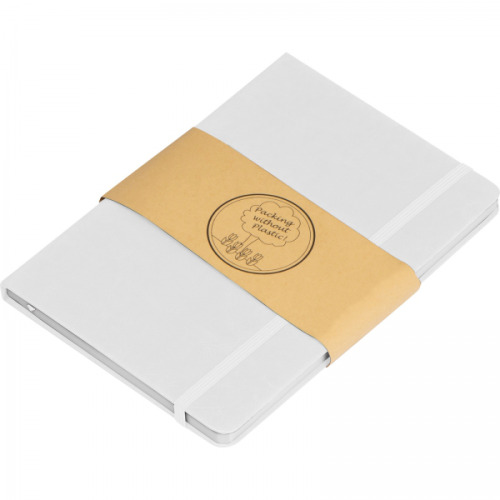 Notatnik A5 w linie z PU z recyklingu CLEO Biały 2374806 (7)