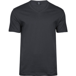 T-shirt Męski Slim Bawełna Czesana Dekolt V