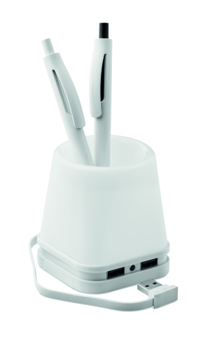 Hub USB-pojemnik na długopisy biały MO9317-06 (2)