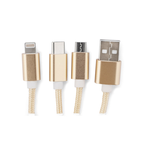 Kabel USB 3 w 1 TAUS Złoty 09106-24 (2)