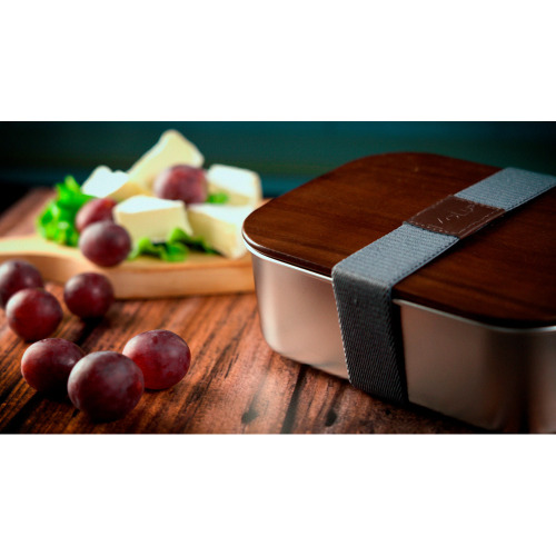 Lunch box ze stalowy z recyklingu PUERTO BANUS MoLu 1000 ml Szary 398407 (10)