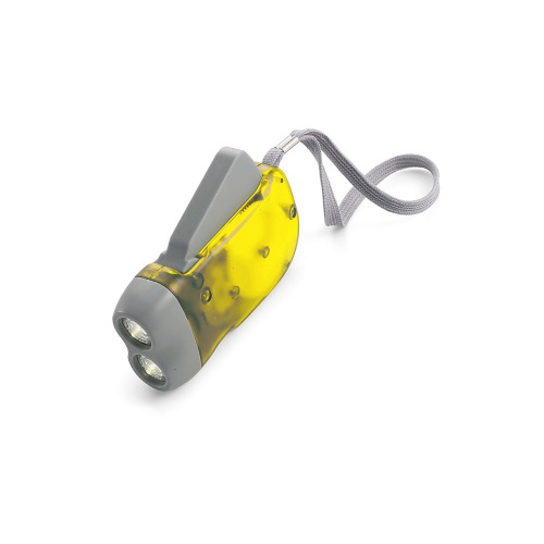 Latarka 2 LED na dynamo, pasek na rękę żółty V5504-08 