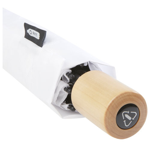 Składany wiatroodporny parasol 51 cm z PET z recyklingu Birgit Biały 10914501 (5)