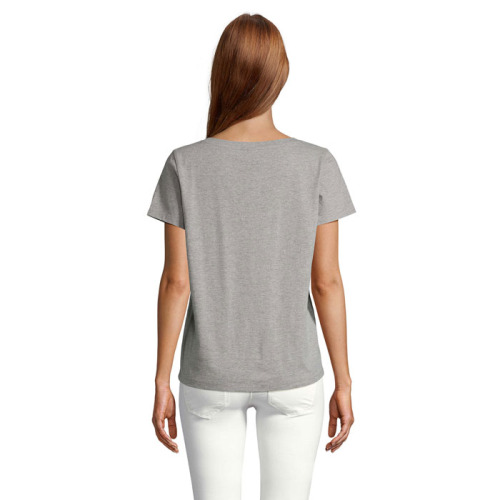 REGENT V T-SHIRT WOMEN Szary Melanż S04766-GM-L (1)