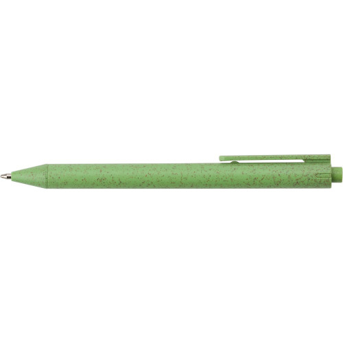Notatnik ok. A5 ze słomy pszenicznej z długopisem zielony V0238-06 (4)