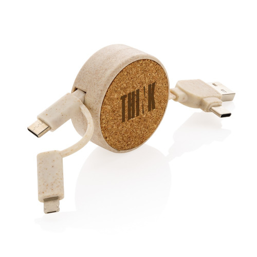 Zwijany kabel do ładowania Khaki P302.369 (4)