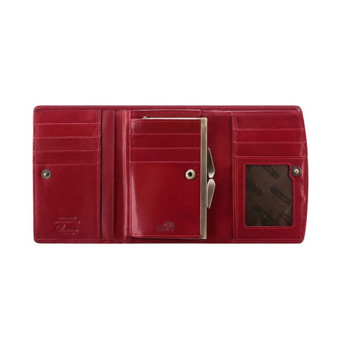 Damski portfel WITTCHEN z gładkiej skóry na zatrzask średni Czerwony WITT14-1-062 (2)