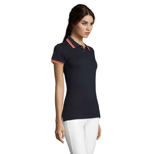 PASADENA damskie polo 200g French Navy/Neon Orange S00578-FO-XL (2)