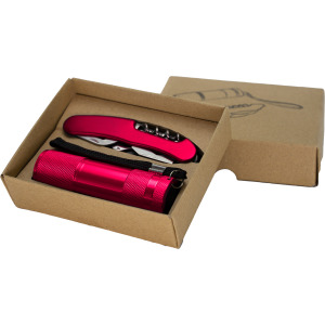 Zestaw latarka i scyzoryk DOVER Czerwony