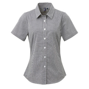 Koszula Damska Slim Fit Kratka Gingham
