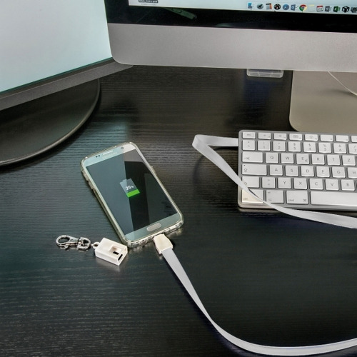 Smycz do transferu danych z micro USB LE PORT Biały 063906 (2)