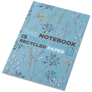 Notatnik A5 Novella Austen z miękką okładką z materiału z recyklingu, 50 kartek Niebieski