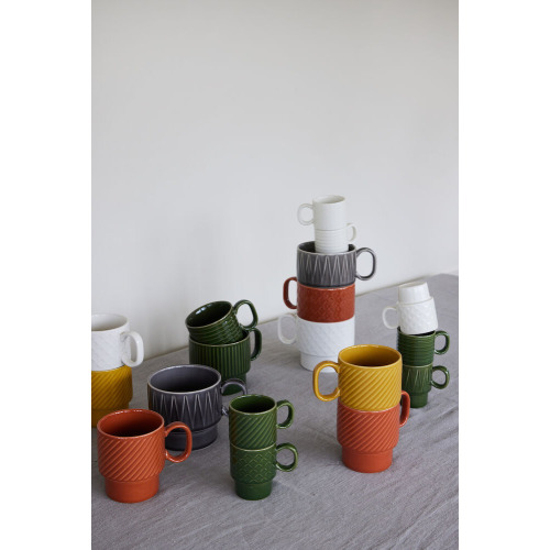 Kubek do kawy COFFEE & MORE 2-szt, żółty Żółty 5018524- (4)