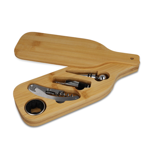 Zestaw do wina w pudełku z bambusa Naturalny LT94569-N0094 