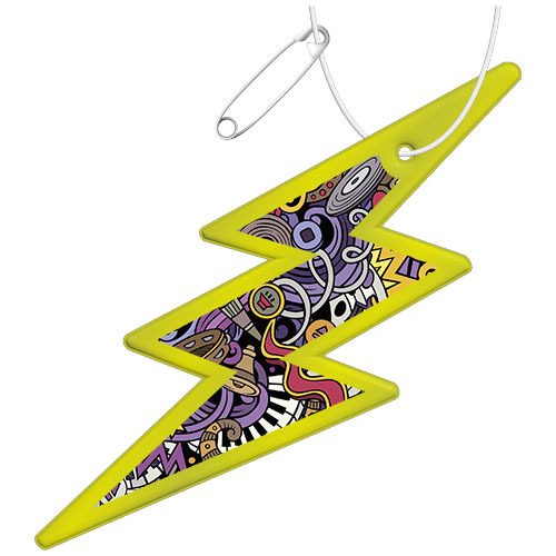 RFX™ reflective odblaskowa zawieszka z PVC, błyskawica Neonowy żółty 1PR09613 (1)
