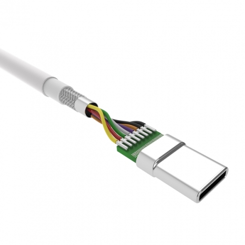 Kabel do transferu danych LK10 Typ - C Quick Charge 3,0 biały EG 818106 (2)