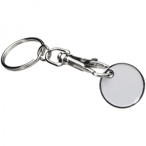 Brelok metalowy z żetonem ARRAS Biały 047706 (1)