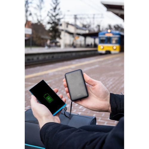 Power bank 5000 mAh ze zintegrowanymi kablami, adapter w komplecie | Presley Biały V0905-02 (15)