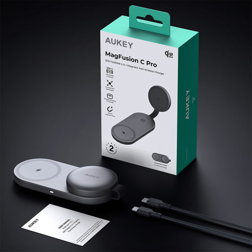 Ładowarka bezprzewodowa 3 w 1 25W Aukey Grafitowy VAM17-15 (7)