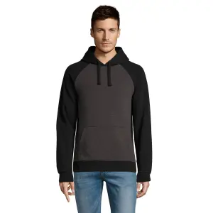 Bluza Unisex Raglanowa Polarowa Dwukolorowa - Grey Melange & French Navy