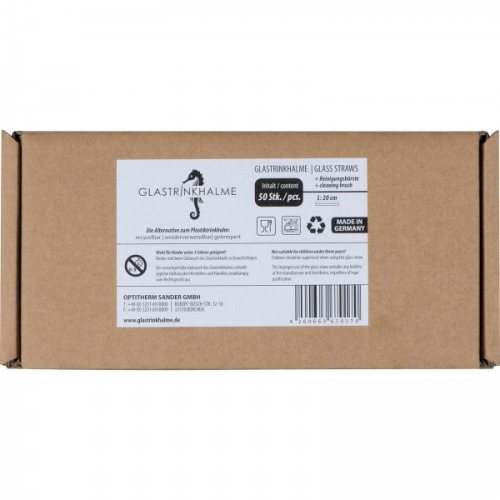 Słomka do napojów szklana 20 cm NELSON Przeźroczysty 8159966 (6)