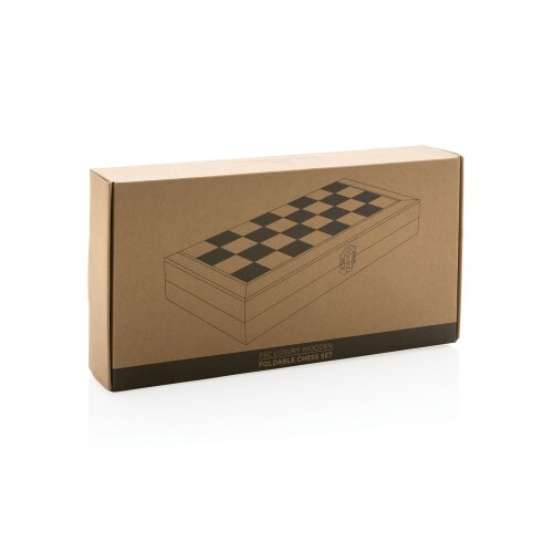 Drewniany zestaw do gry w szachy brązowy P940.129 (10)