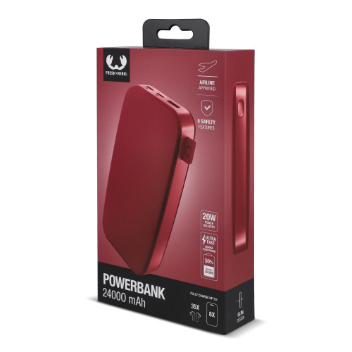 2PB24100 I Fresh 'n Rebel Powerbank 24000 mAh PD USB-C  Czerwony LT49404-N0021 (5)
