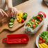 Pudełko na lunch z przegródką na sos, z łyżką i widelcem Czerwony LT90427-N0021 (5) thumbnail