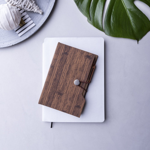 Zestaw do notatek, notatnik ok. A6, karteczki samoprzylepne, długopis Brązowy V2945-16 (2)