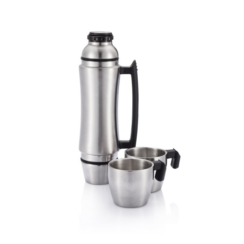 Termos 700 ml z uchwytem, 2 kubki Srebrny V4694-32 (1)