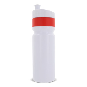 Bidon sportowy z obwódką  750ml Biały / czerwony