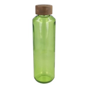 Butelka InSideOut z recyklingowanego szkła ReuuZ z drewnianym korkiem 650 ml Transparentny / jasnozielony