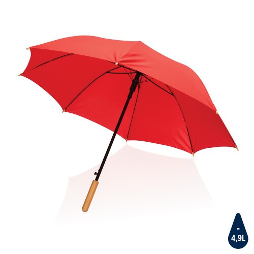 Bambusowy parasol automatyczny 23" Impact AWARE rPET czerwony P850.654 