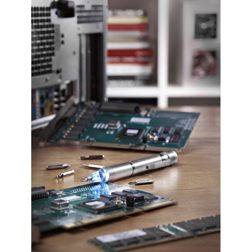 Śrubokręt, 6 końcówek, lampka LED Srebrny V5764-32 (1)