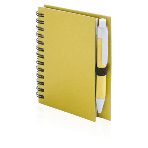 Notatnik ok. A7 z długopisem żółty V2793-08 
