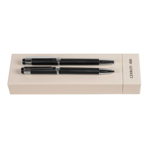 Zestaw upominkowy Cerruti 1881 długopis i pióro wieczne - NSQ3292A + NSQ3294A Czarny NPBP329A 