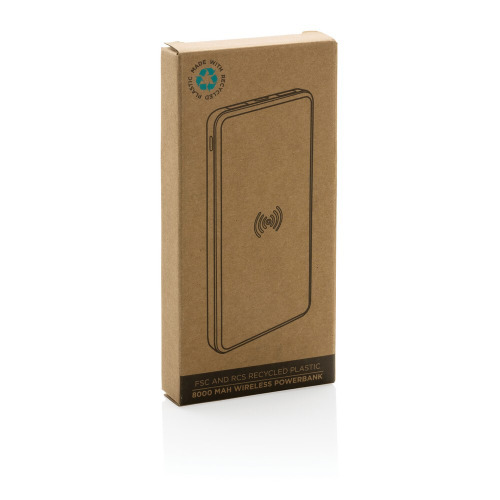 Bezprzewodowy power bank 8000 mAh, ładowarka bezprzewodowa 5W, RABS Brązowy P322.389 (11)