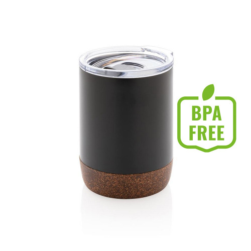 Korkowy kubek termiczny 180 ml Czarny P432.261 