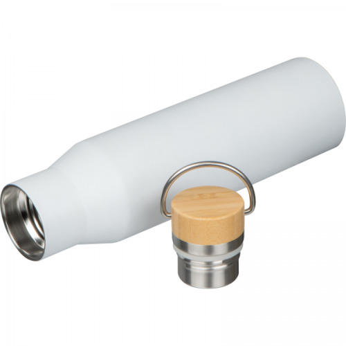 Butelka stalowa termiczna 550 ml ze stali z recyklingu MIRELLA Biały 8389306 (2)