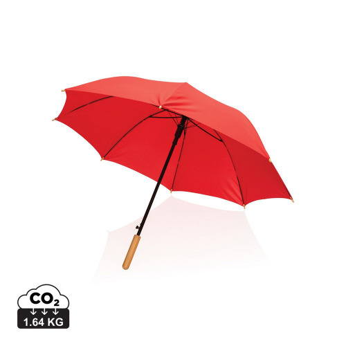 Bambusowy parasol automatyczny 23" AWARE™ RPET Czerwony P850.654 