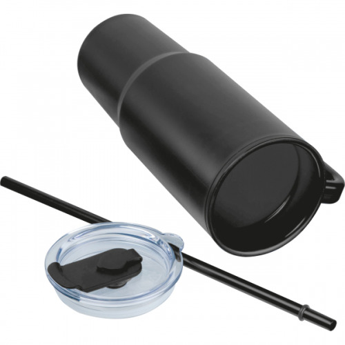 Kubek ze słomką XXL 1200 ml TEODORA Czarny 8468603 (3)