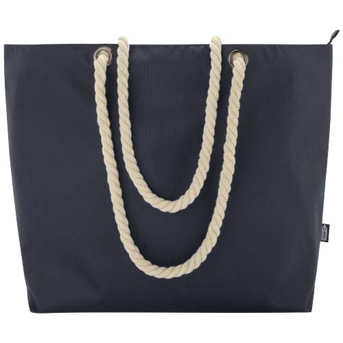 Panama torba termiczna na plażę z uchwytami ze sznurka wykonana z materiałów z recyklingu z certyfikatem GRS Granatowy 13007955 (2)