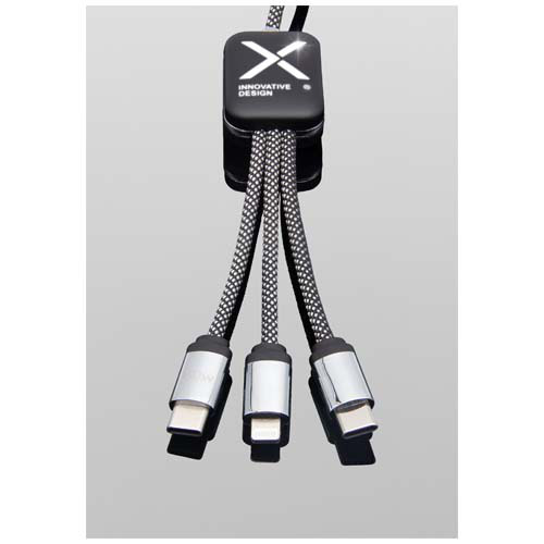 SCX.design C33 kabel do ładowania typu C o mocy 60 W z podwójnym podświetlanym logo Melanż czarny 2PX21390 (4)