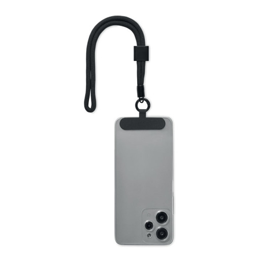 Smycz krótka do telefonu RPET Czarny MO2668-03 (6)