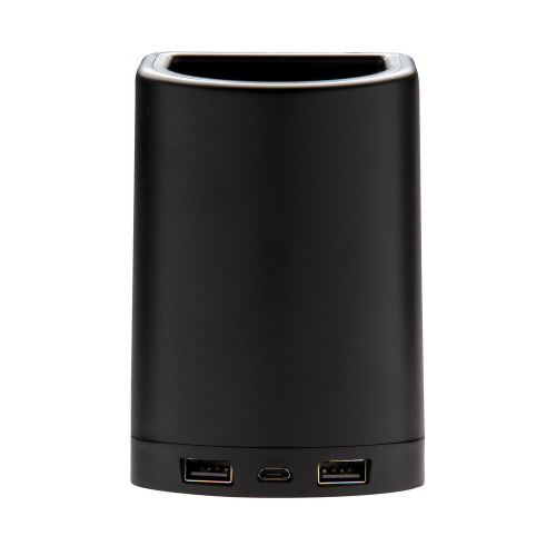 Ładowarka bezprzewodowa 5W Light Up Logo, organizer Czarny P308.791 (1)