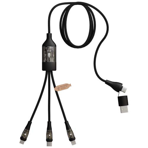 SCX.design C50 kabel szybkiego ładowania 5 w 1 o mocy 100 W/5 A z wyświetlaczem cyfrowym Czarny 2PX16290 (2)